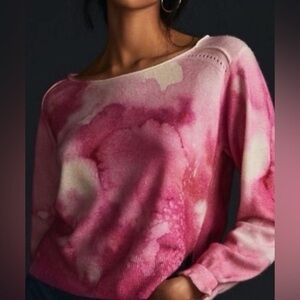 Anthropologie Printed Cashmere Sweater Size Small